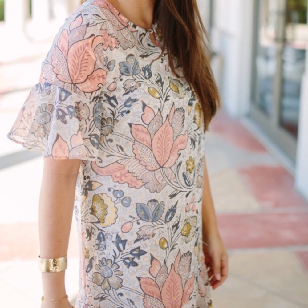 NWT 🌸 LOFT Floral Shimmer Dress